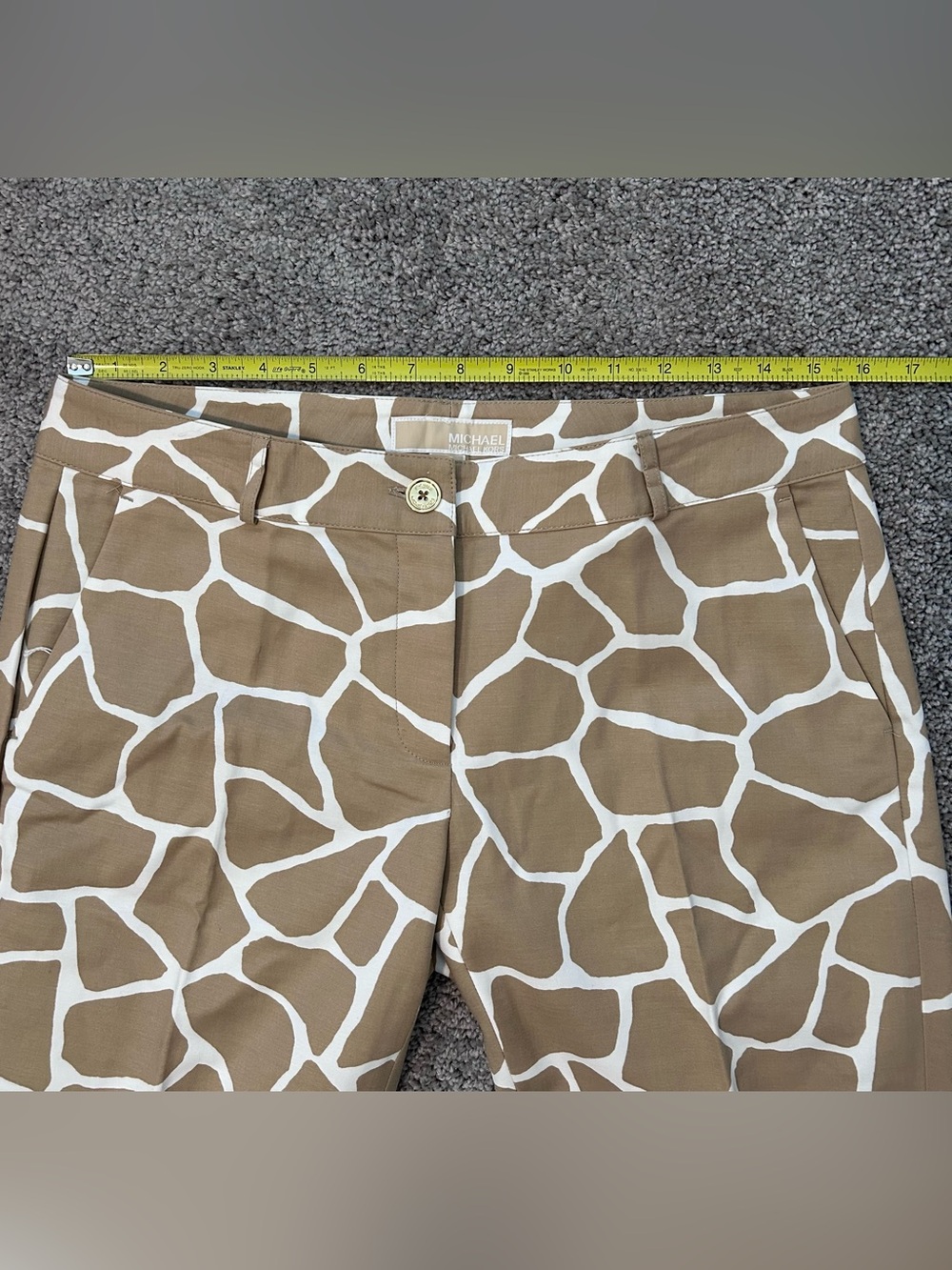 Michael Kors Tan and White Patterned Women’s Pants, Size 6, New without tags - Picture 10 of 14